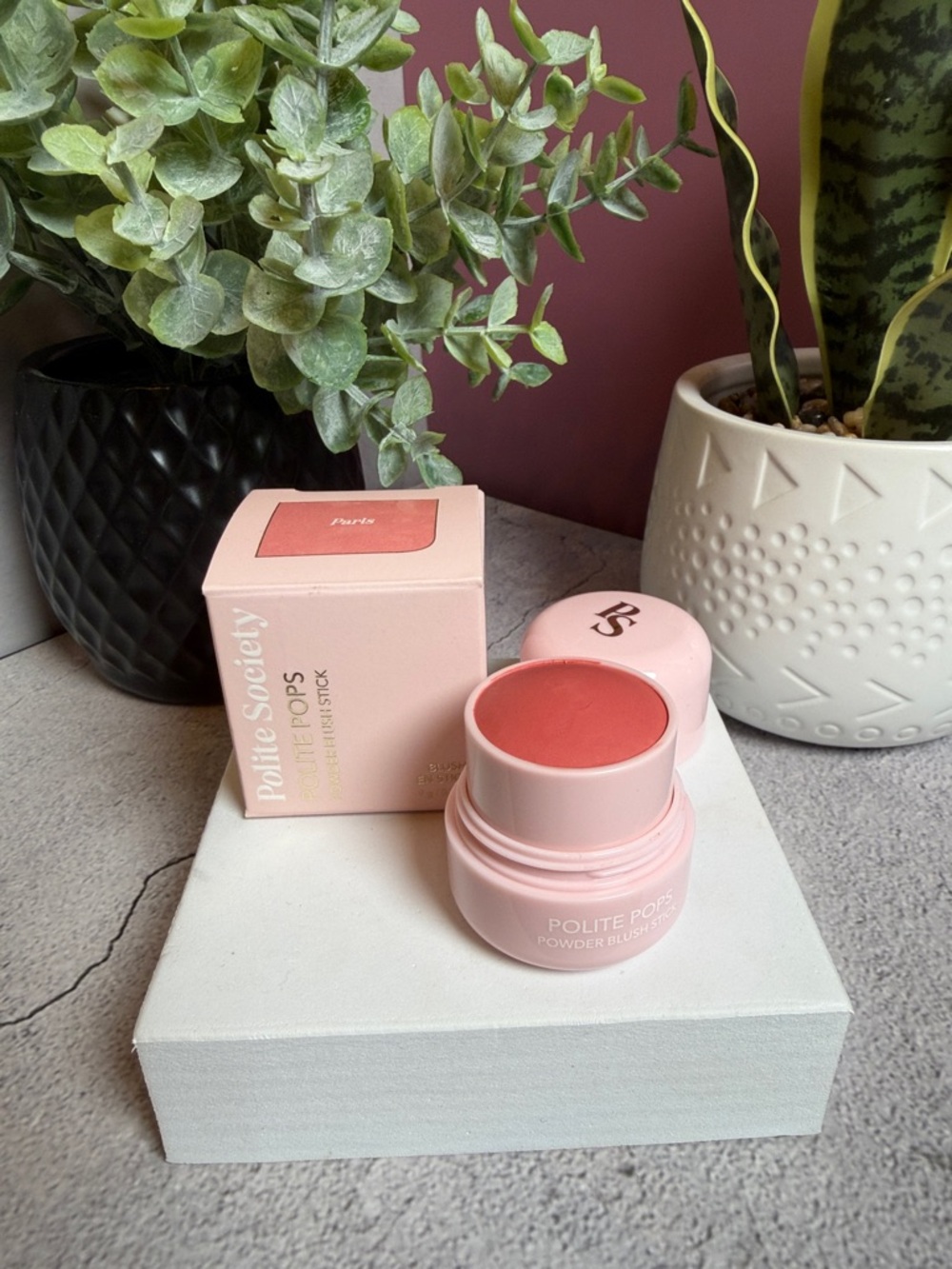 Society Polite Pops Powder Blush Stick - Coral Pink